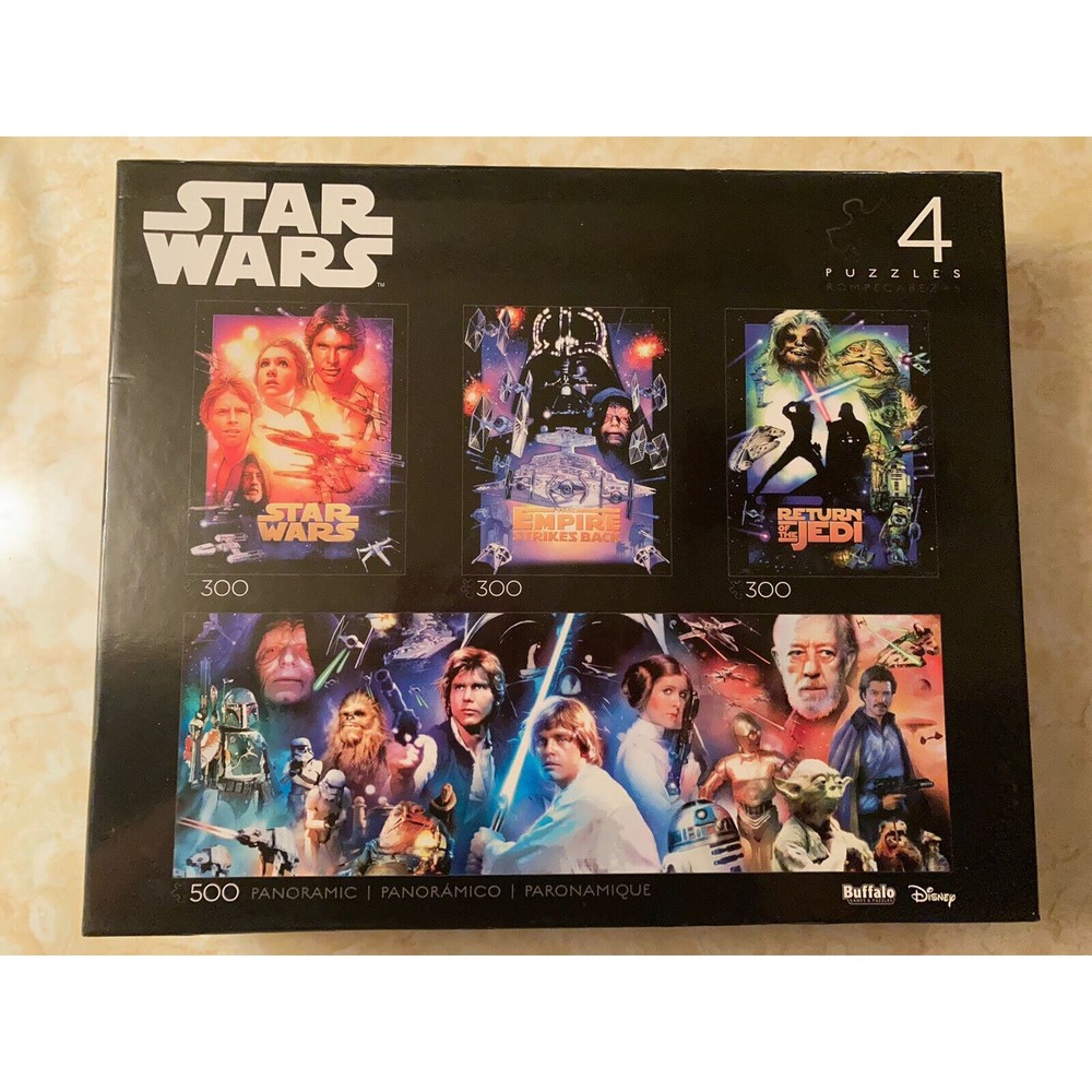 Buffalo Games Star Wars Disney 4-in-1 Multi-Pack 300 & 500 Piece Jigsaw Puzzles